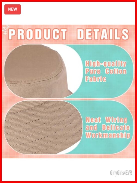 XXL Oversize Bucket Hat for Men Women Cotton Fishing Hats Sun Protection 3 Pack main image 4